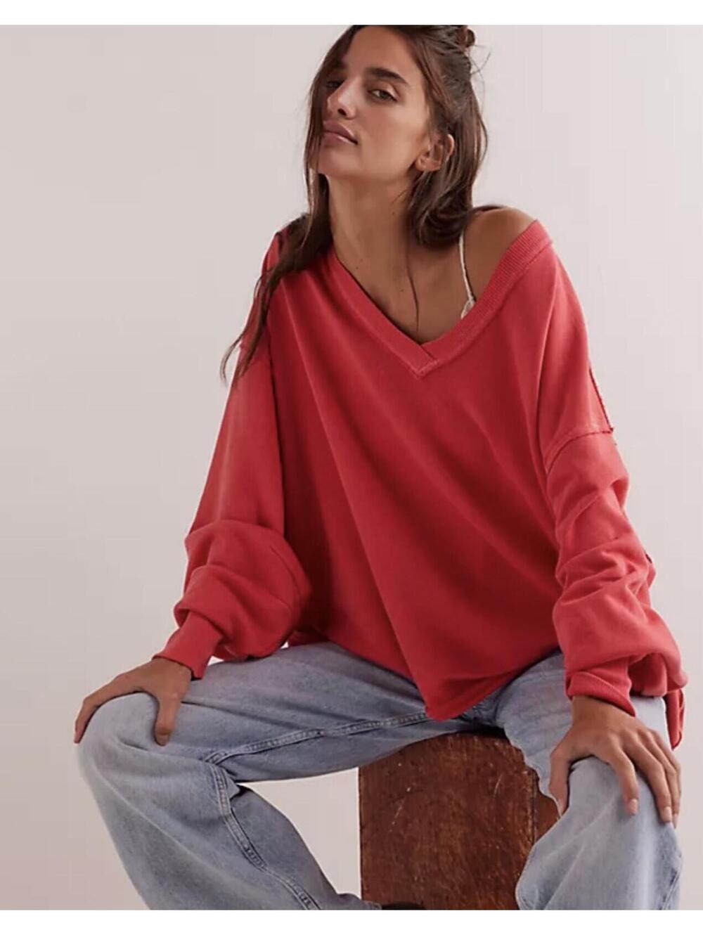 NWOT - We The Free Venice V-Neck Sweatshirt - Size Med